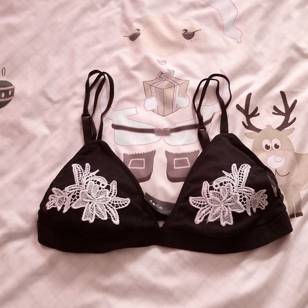 women's floral lace triangle bralette